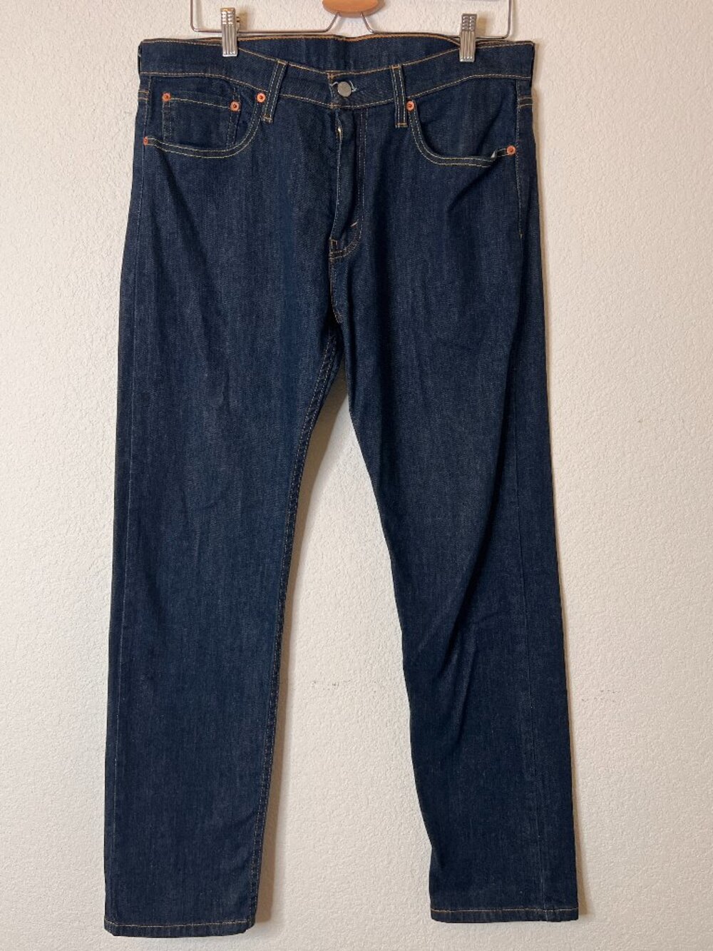 Levi's 502 Straight Blue Cotton Blend Denim Jeans 5-Pocket Dark Wash 33x32 NWOT